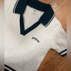 BDG knit top with collar and varsity stripes like new